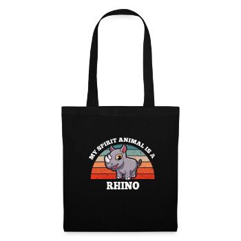 Rhinocéros Pachydermes Mon animal spirituel est un rhinocéros - Sac en tissu - noir - Devant