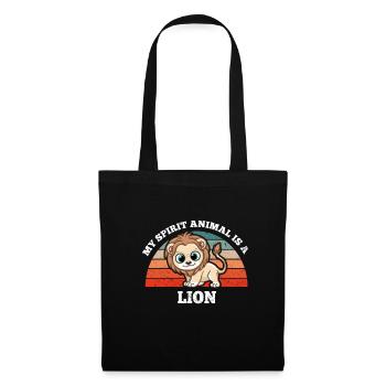 Lion Safari Africa Mon animal spirituel est un lion - Sac en tissu - noir - Devant
