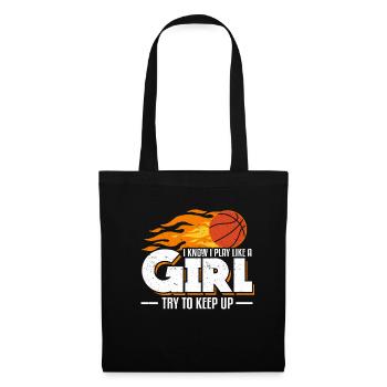 Je joue comme une fille essayer de suivre le basket - Sac en tissu - noir - Devant
