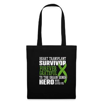 Transplant Survivor Organ Surgery Heart Recipient - Tote Bag - black - Front