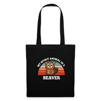 Rongeur de castor Mon animal spirituel est un castor - Sac en tissu - noir - Devant