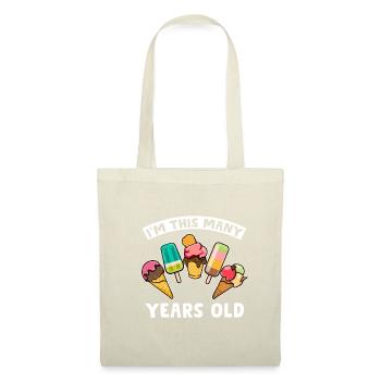 I'm This Many 5 Years Old Funny Kids Ice Cream - Stoffbeutel - Natur - Vorne