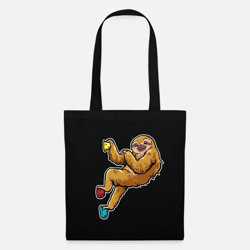 Funny Climber Rock Climbing Bouldering Sloth - Tote Bag - black