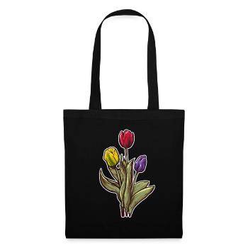 Garten Gärtner Florist Tulpen Blumen Liebhaber - Stoffbeutel - Schwarz - Vorne