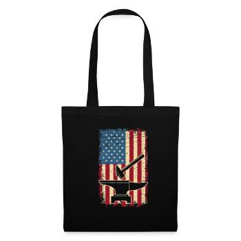 Blacksmith Hammer Anvil US Flag Patriotic American - Tote Bag - black - Front