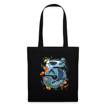 Fête d’anniversaire de 5ème anniversaire 5 ans Mer Océan - Sac en tissu - noir - Devant