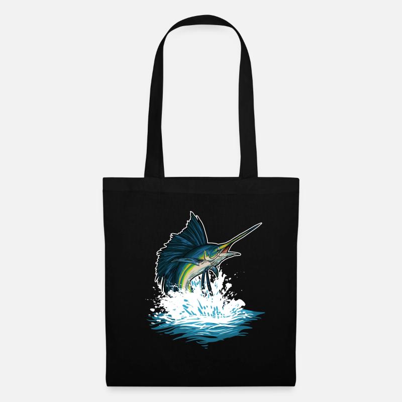 Poisson d’eau profonde Créatures marines Espadon Océan - Sac en tissu - noir