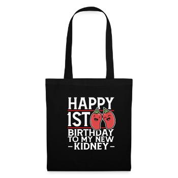 Kidney Organ Happy 1st Birthday To My New Kidney - Tote Bag - black - Front