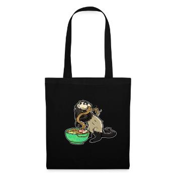 Japanese Noodles Kawaii Ramen Bowl Ferret - Tote Bag - black - Front