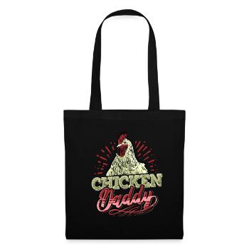 Poulet Papa Poulet Chuchoteur Agriculteur - Sac en tissu - noir - Devant