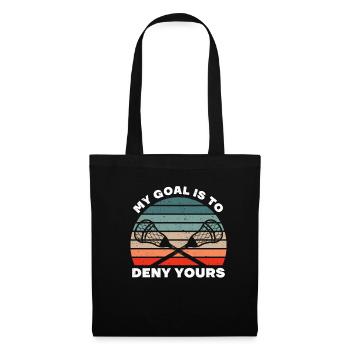 My Goal Is To Deny Yours Vintage Lacrosse Player - Tote Bag - black - Front