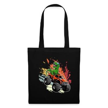 Monster Truck T-Rex Dinosaure Monster Truck Voiture - Sac en tissu - noir - Devant