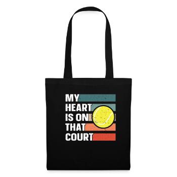 Tennis Papa Maman Mère Père Joueur de tennis - Sac en tissu - noir - Devant