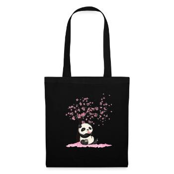 Cherry Blossom Japanese Art Panda Lover Panda Bear - Tote Bag - black - Front