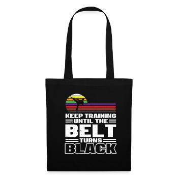 Continuez à vous entraîner jusqu’à ce que la ceinture devienne noire karaté - Sac en tissu - noir - Devant