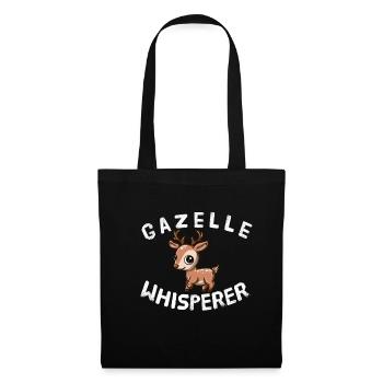Gazelle Whisperer Gazelle Antilope Reh Hirsch Tier - Stoffbeutel - Schwarz - Vorne