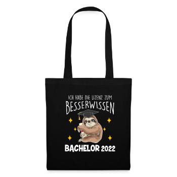Ich Habe Die Lizenz Zum Besserwissen Faultier Bach - Stoffbeutel - Schwarz - Vorne