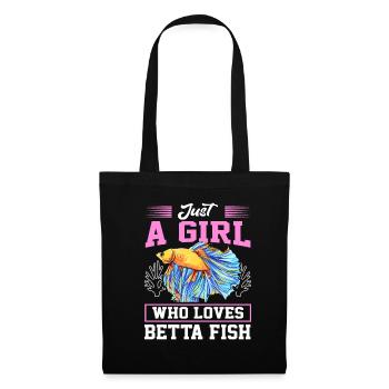 Just A Girl Who Loves Betta Fish Siamesischer Kamp - Stoffbeutel - Schwarz - Vorne