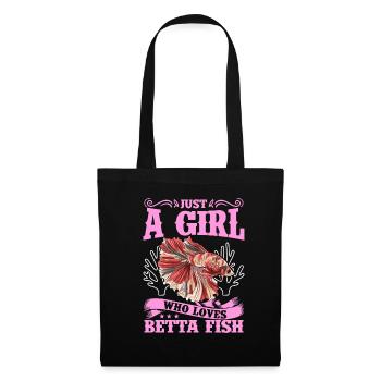 Just A Girl Who Loves Betta Fish Siamesischer Kamp - Stoffbeutel - Schwarz - Vorne
