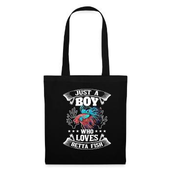 Just A Boy Who Loves Betta Fish Siamesischer Kampf - Stoffbeutel - Schwarz - Vorne