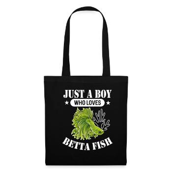 Just A Boy Who Loves Betta Fish Siamesischer Kampf - Stoffbeutel - Schwarz - Vorne