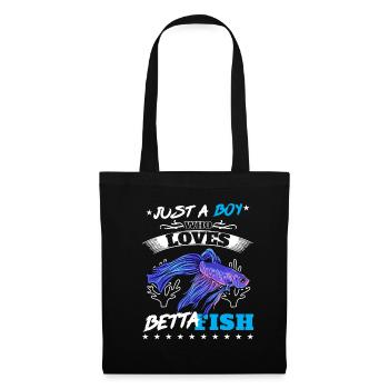 Just A Boy Who Loves Betta Fish Siamesischer Kampf - Stoffbeutel - Schwarz - Vorne