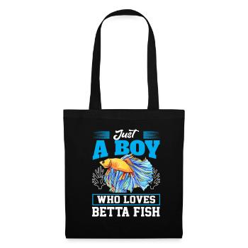 Just A Boy Who Loves Betta Fish Siamesischer Kampf - Stoffbeutel - Schwarz - Vorne