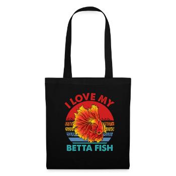 I Love My Betta Fish Splendens Siamesischer Kampff - Stoffbeutel - Schwarz - Vorne