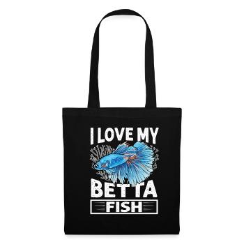 I Love My Betta Fish Splendens Siamesischer Kampff - Stoffbeutel - Schwarz - Vorne