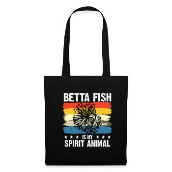 Betta Fish Is My Spirit Animal Siamesischer Kampff - Stoffbeutel - Schwarz - Vorne