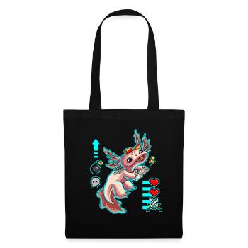 Gamesolotl Axolotl Gamer Molche Gamerin Gaming - Stoffbeutel - Schwarz - Vorne