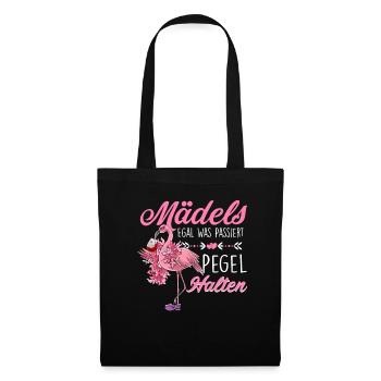 Mädels Egal Was Passiert Pegel Halten Wein Pink Fl - Stoffbeutel - Schwarz - Vorne