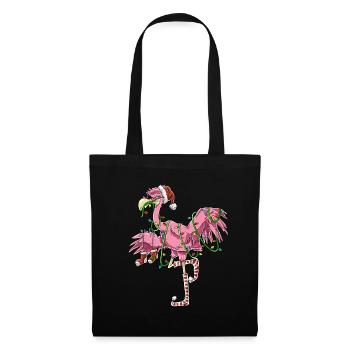 Flamingo Weihnachtsbaum Christmas Pinke Weihnachte - Stoffbeutel - Schwarz - Vorne