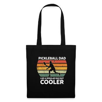 Pickelball Dad Normaler Vater Nur Cooler Papa - Stoffbeutel - Schwarz - Vorne