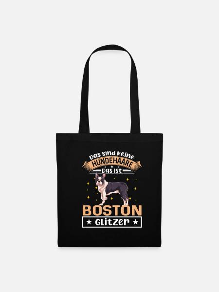 Das Sind Keine Hundehaare Das Ist Boston Glitzer H - Stoffbeutel - Schwarz
