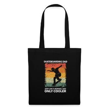 Skateboard Papa Drôle Père Dictons Fête des Pères - Sac en tissu - noir - Devant