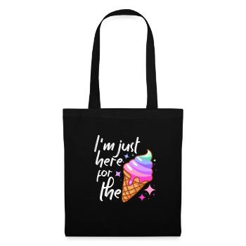Je suis juste là pour le fan de crème glacée Eiscreme - Sac en tissu - noir - Devant