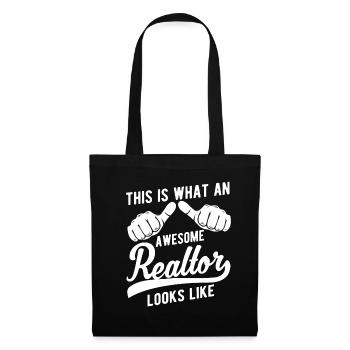Agent immobilier Courtier Courtier Maison Vendeur - Sac en tissu - noir - Devant