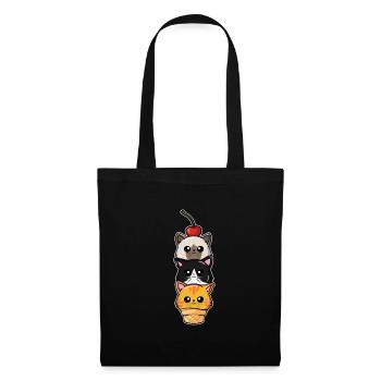 Scoop Crème glacée Chat Ice Cat Lover - Sac en tissu - noir - Devant