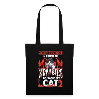 Dictons drôles d’amoureux des chats zombies - Sac en tissu - noir - Devant