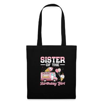Crème glacée d'anniversaire de la soeur de la fille d'anniversaire - Sac en tissu - noir - Devant