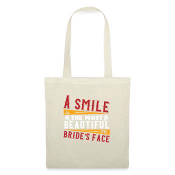 Un sourire est le plus beau sur le visage de la mariée 01 - Sac en tissu - nature - Devant