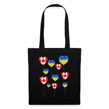 Canada : Solidarité et cœur pour l’Ukraine - Sac en tissu - noir - Devant