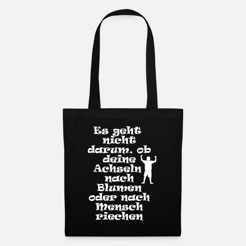Achsel Blumen Mensch Spruch - Stoffbeutel - Schwarz