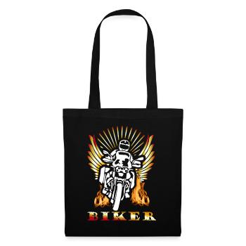 Motif Biker Moto Cadeau - Sac en tissu - noir - Devant