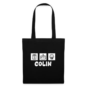 Geschenk für Colin - Stoffbeutel - Schwarz - Vorne