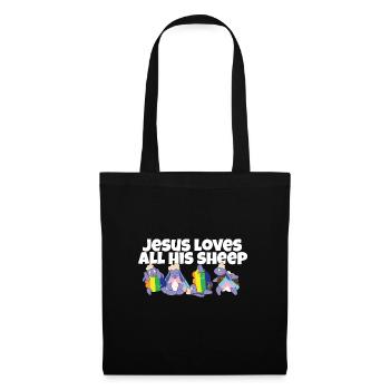Jesus Loves All His Sheep LGBTQ Proud Ally Gay - Tote Bag - black - Front