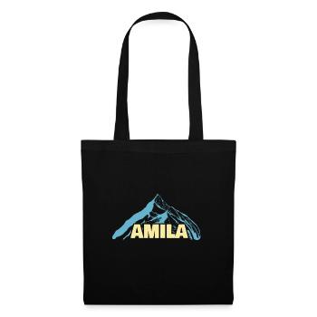 Geschenk für Amila - Stoffbeutel - Schwarz - Vorne