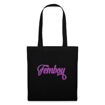 Femboy Logo Cross Dressing Motiv Geschenk Feminin - Stoffbeutel - Schwarz - Vorne