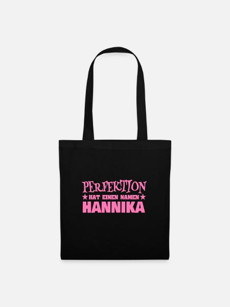 Frauenname Hannika - Stoffbeutel - Schwarz